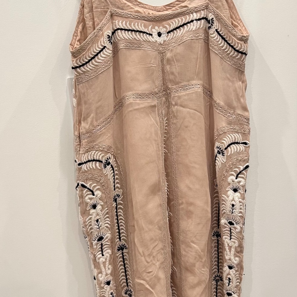 Anthropologie Maeve Embroidered Sleeveless Midi Slip Dress XS - *FREE* Shipping - Picture 5 of 12